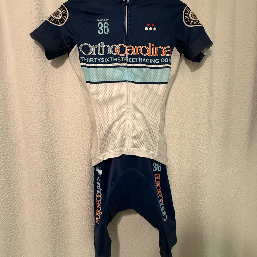 Women’s Cycling Two Piece - Navy and White